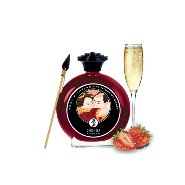 Peinture de corps comestible fraise vin pétillant 100ml 